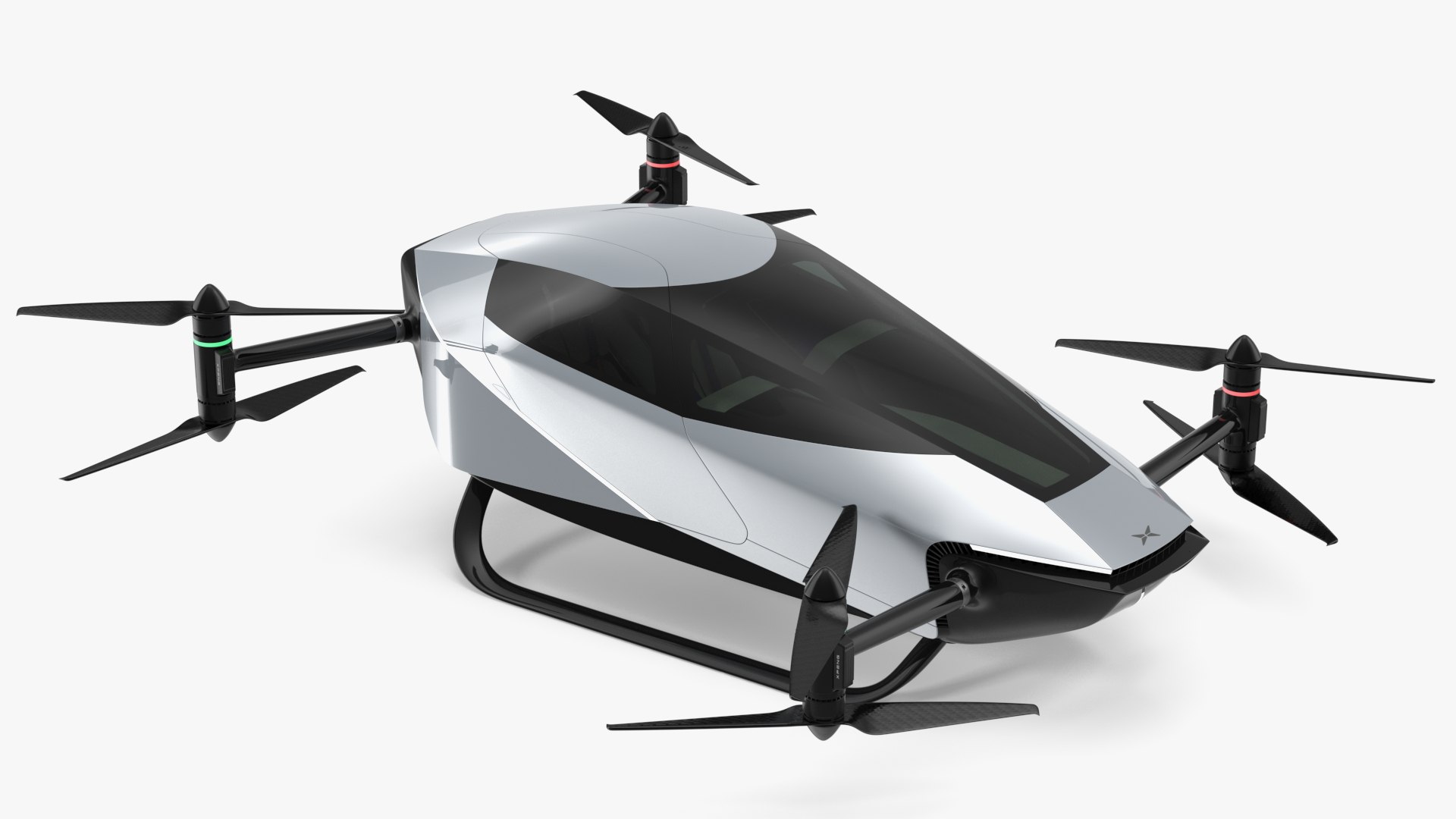 Xpeng X2 Flying Car Rigged for Cinema 4D 3D model preview