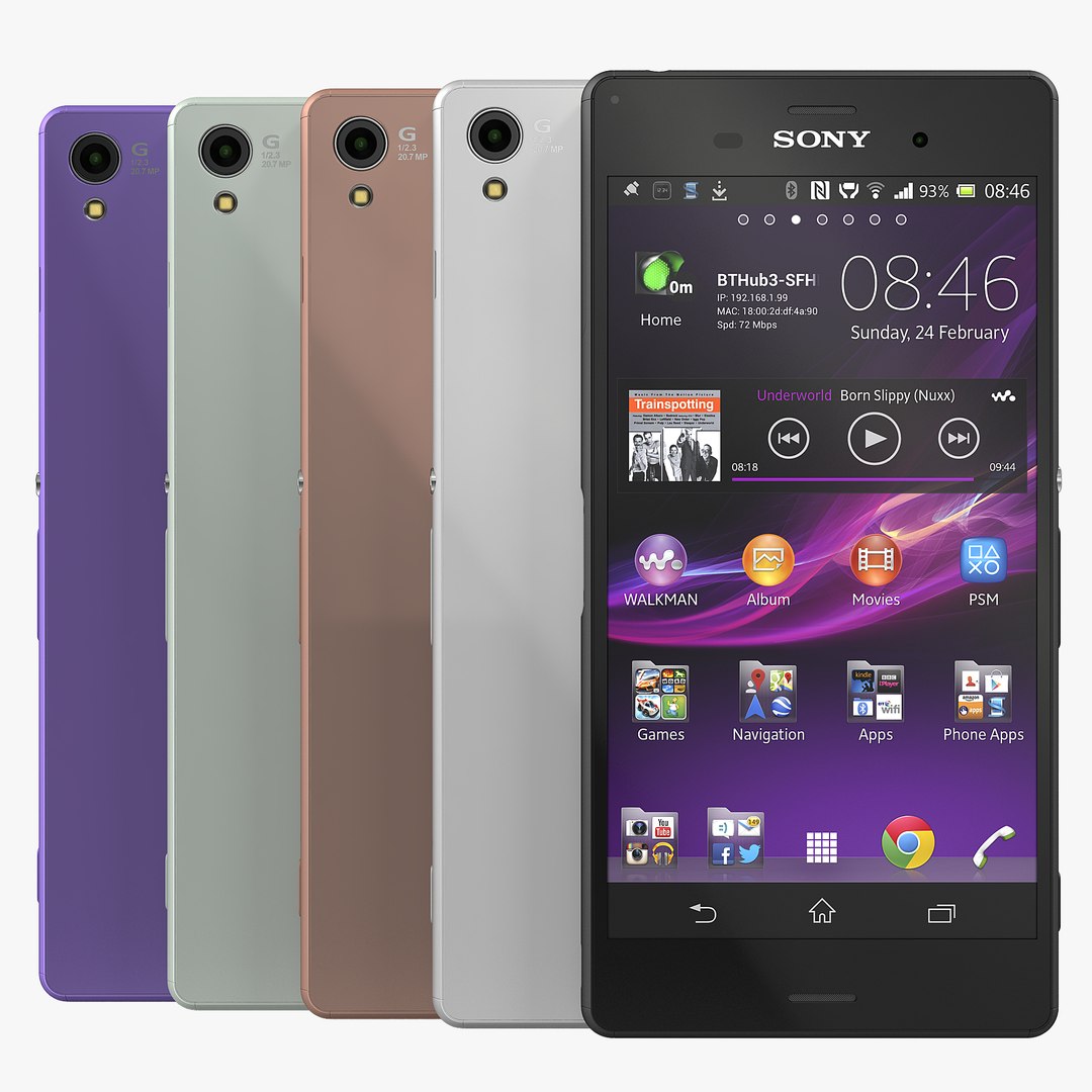 Sony Xperia Z3 Set 3D model preview