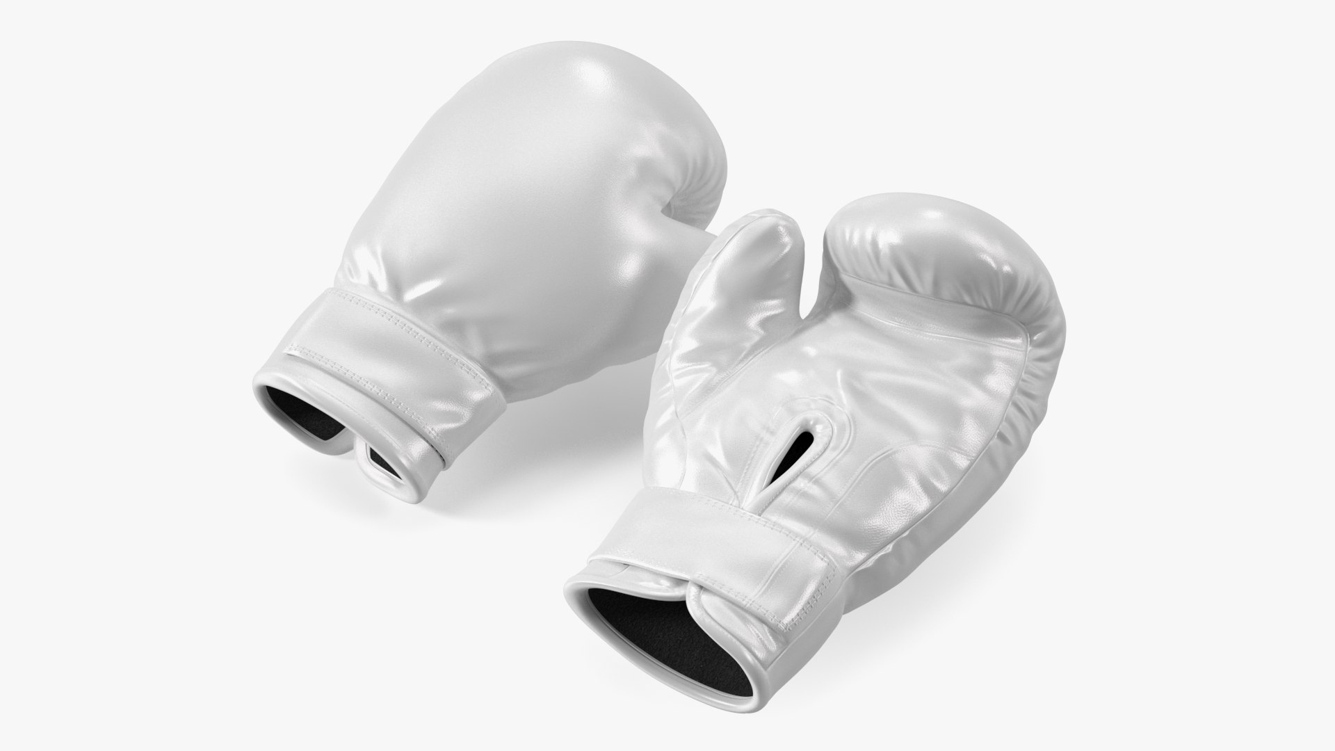 White Sparring Boxing Gloves 3D model preview