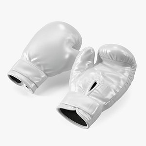White Sparring Boxing Gloves 3D model