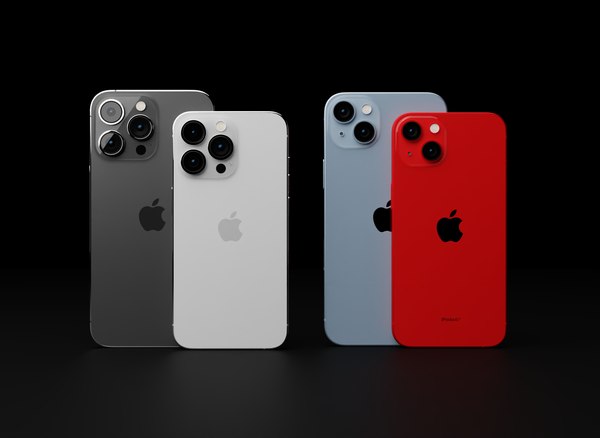 3D Apple iPhone 14 All Models in Official Colors model