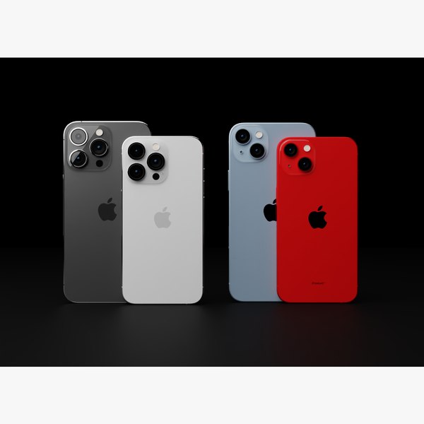 3D Apple iPhone 14 All Models in Official Colors model