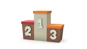 Cartoon award podium 3D model