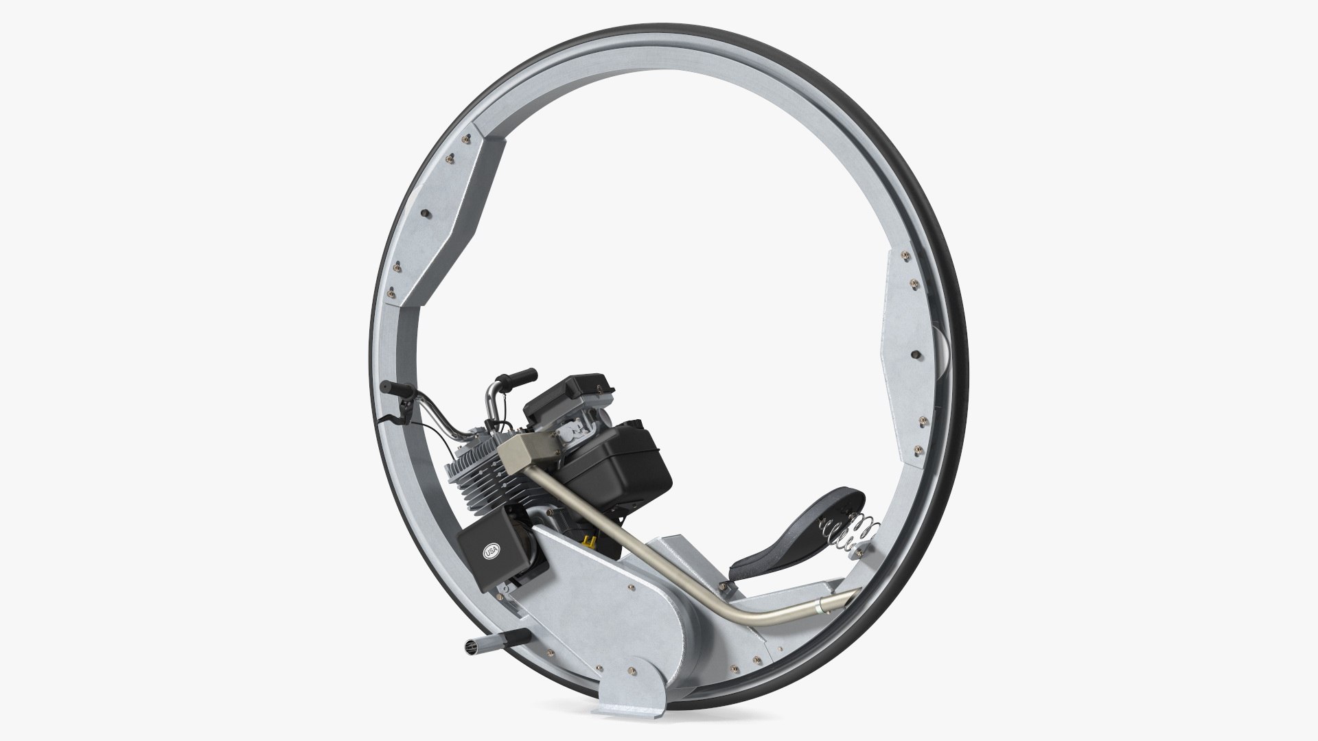 Motorized Monocycle Rigged 3D model preview