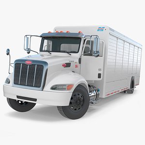 3D Peterbilt 337 Box Truck White Rigged