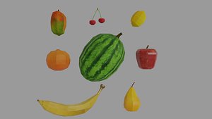 3D low poly fruit pack