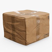 Taped Cardboard Shipping Box Crushed