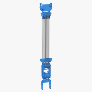 crane spool connector blue 3D
