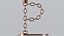 Alphabet P Bronze Chain Candleholder 3D Model True PBR Renders Zero Cleanup UVs 4K PBR Textures 3D model