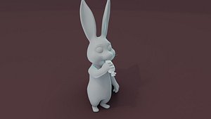 Cartoon Rabbit Animated and Rigged Base Mesh