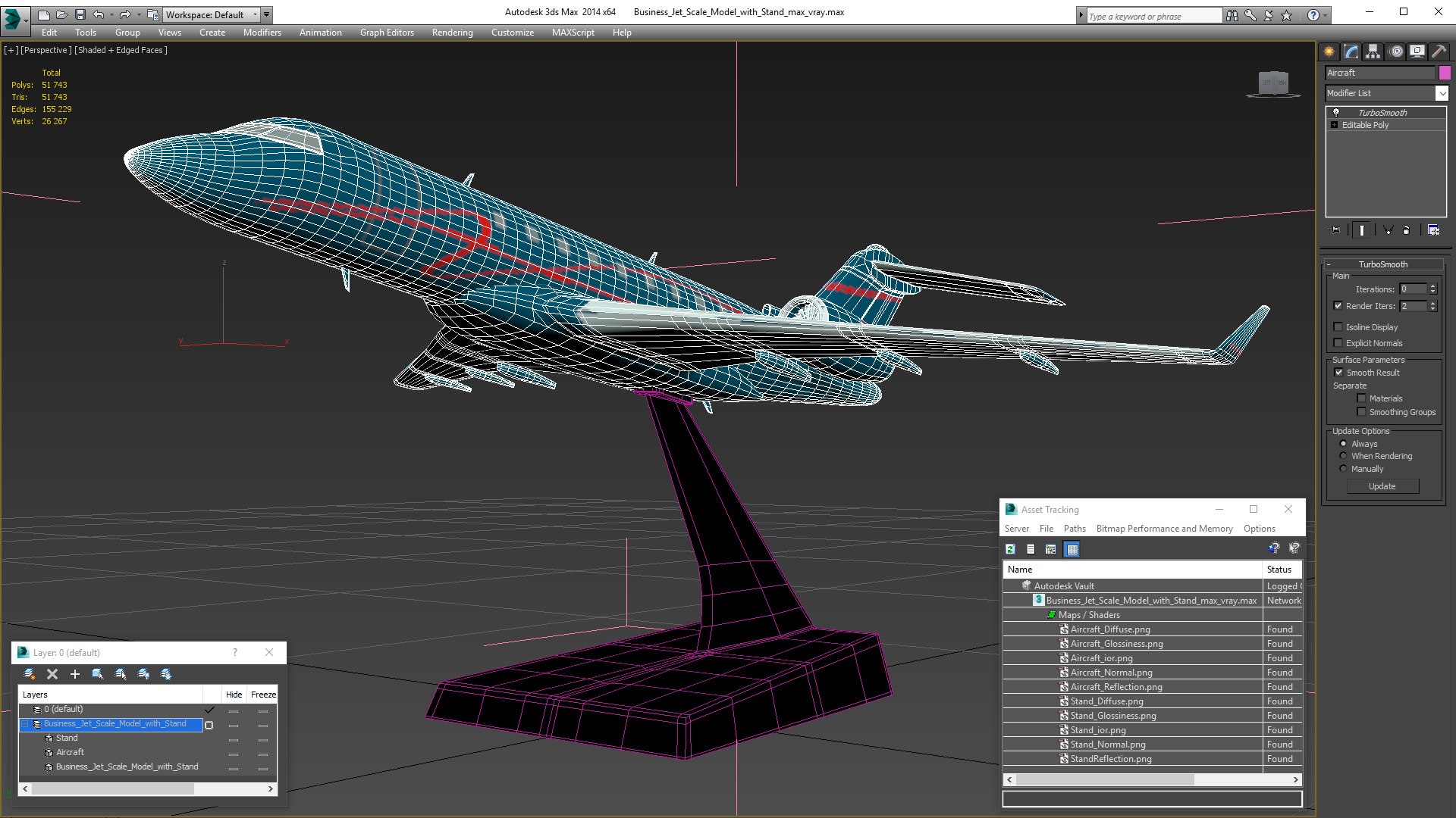 Business Jet Scale Model With Stand 3D Model - TurboSquid 1772211