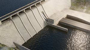 Dam 3d model - Low Poly - Game Ready