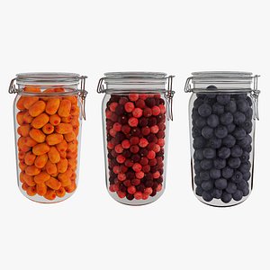Berry glass jar collection model