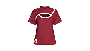 Girls Maroon Orbit Curved Panel Tee model