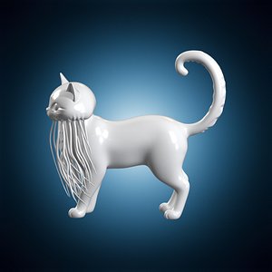 3D Glowing Jellyfish Cat 3D Print Model