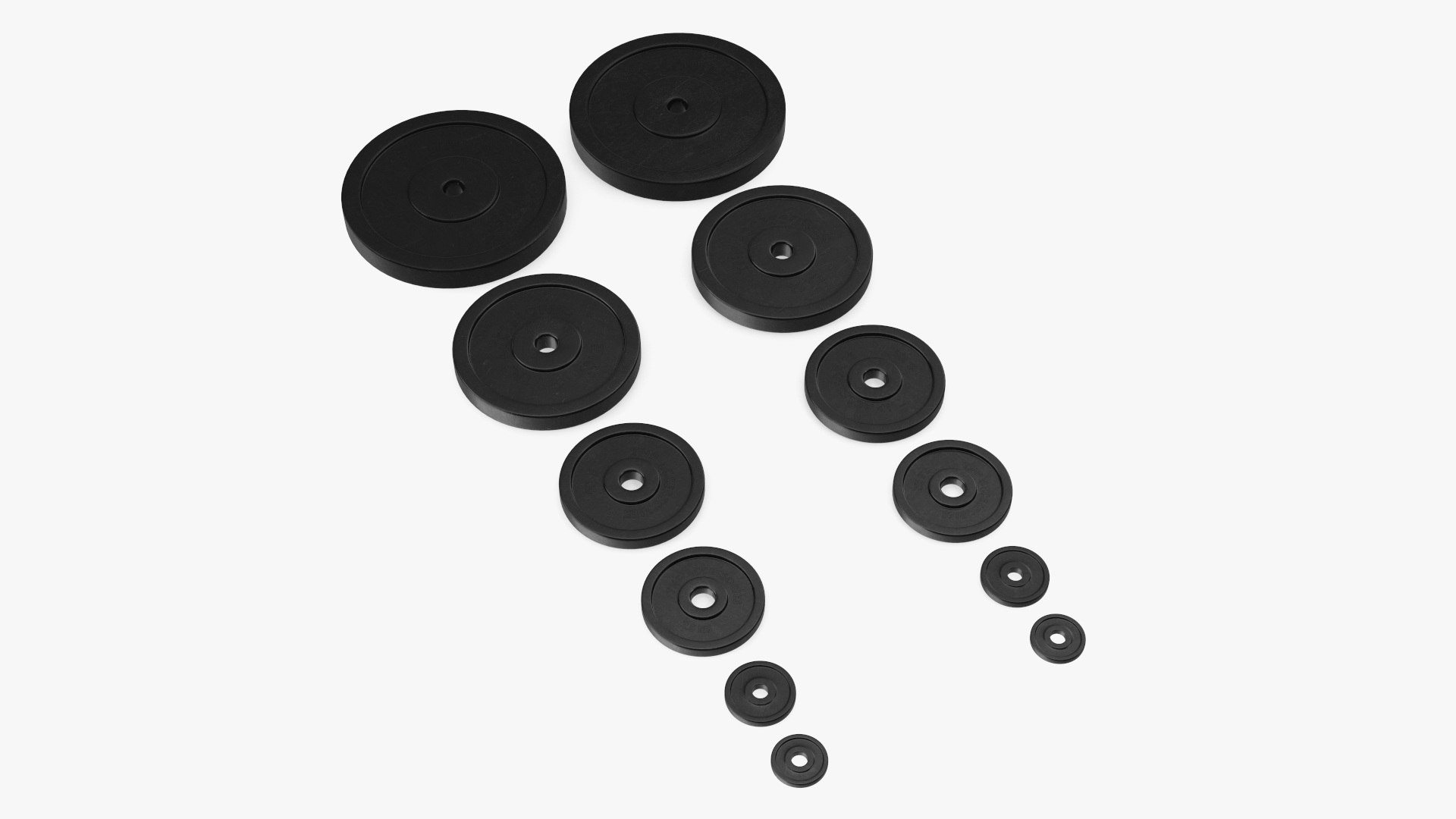 Gym Weight Plates Set 3D model preview