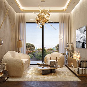 Interior Scene Using BOCA DO LOBO Brand Collection - SCENE 02 3D model