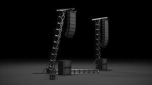 Concert Speaker Tower 3D model