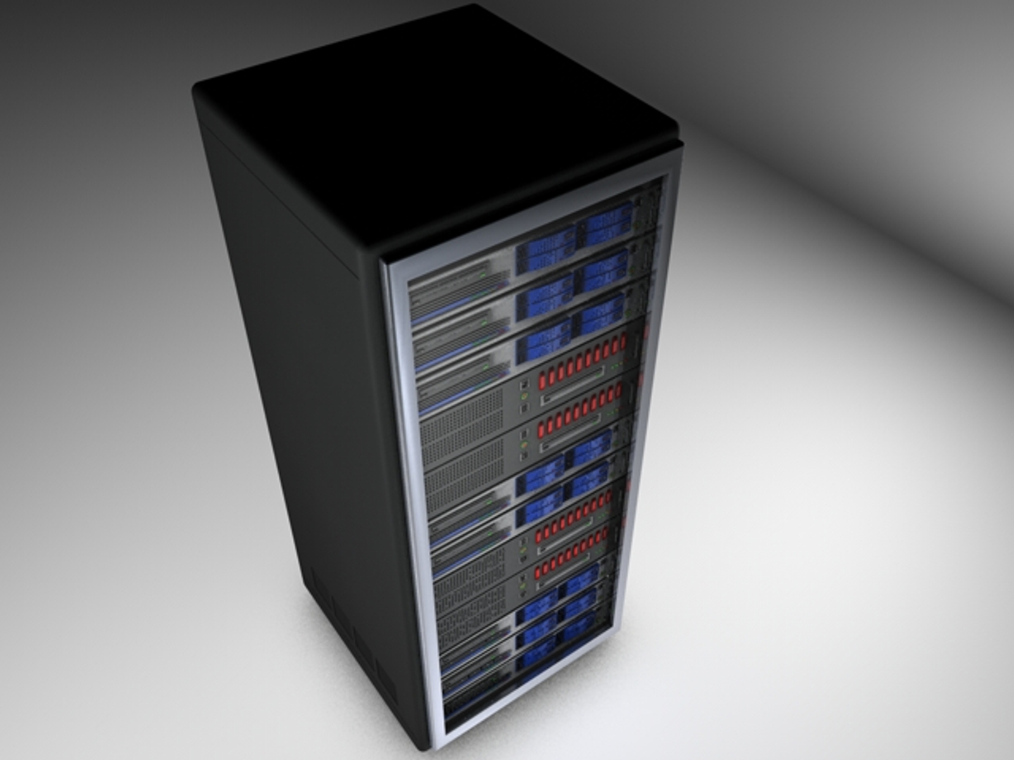 3d model rack 3 cpu 1