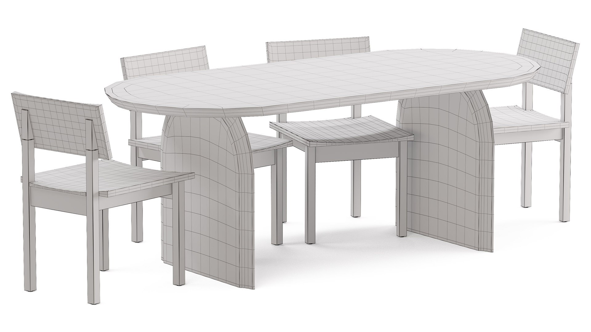 3D Dining set Slot table and Base chair by Studio Henk - TurboSquid 2175904