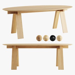 3D Trave Oval Dining Table by Branca Lisboa