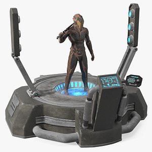 Teleportation Platform with Cosmic Soldier