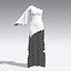 One Shoulder Dress Long slevee Scallop Modern Look
