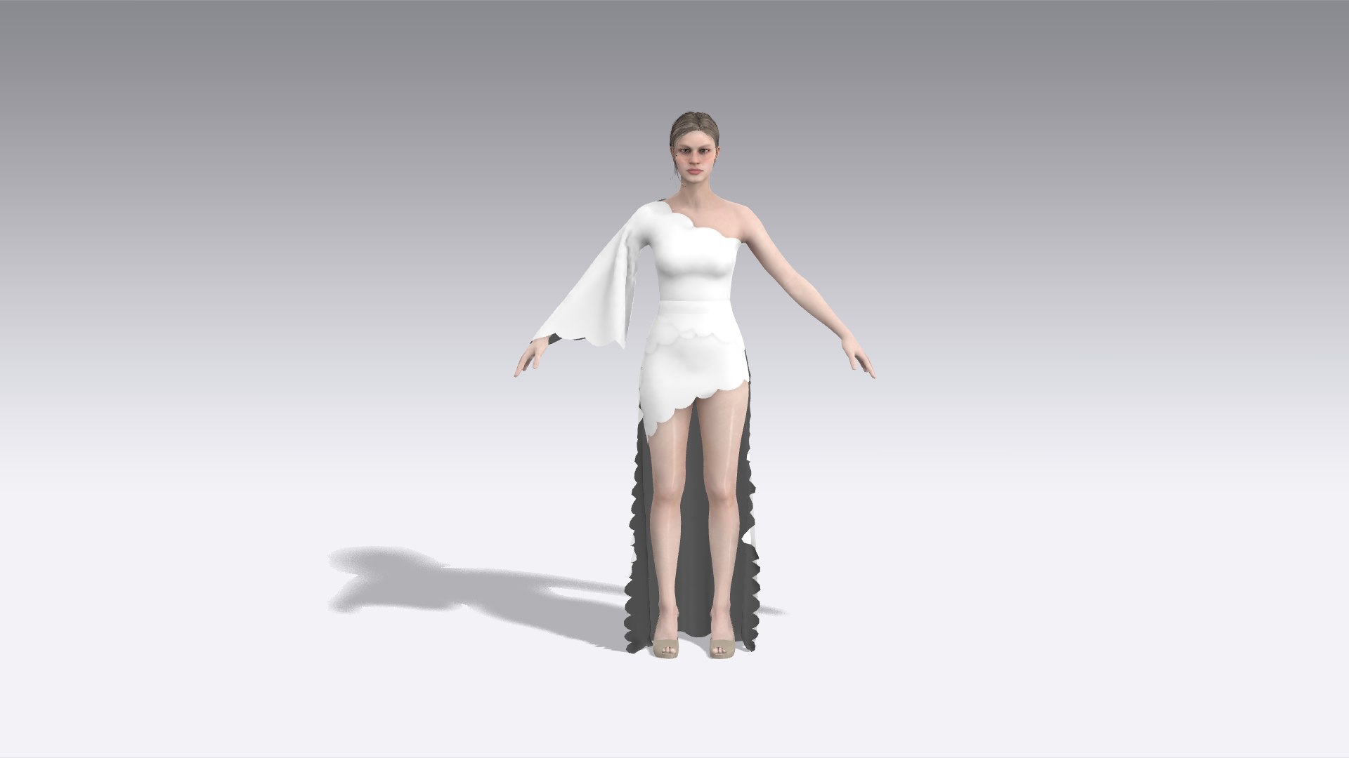 One Shoulder Dress Long slevee Scallop Modern Look 3D model https://p.turbosquid.com/ts-thumb/5o/RGCZsY/qv/clouddressp5/png/1790885720/1920x1080/fit_q87/bc164f36836ac4d1db3df3fb4be0cbc07c6ad043/clouddressp5.jpg