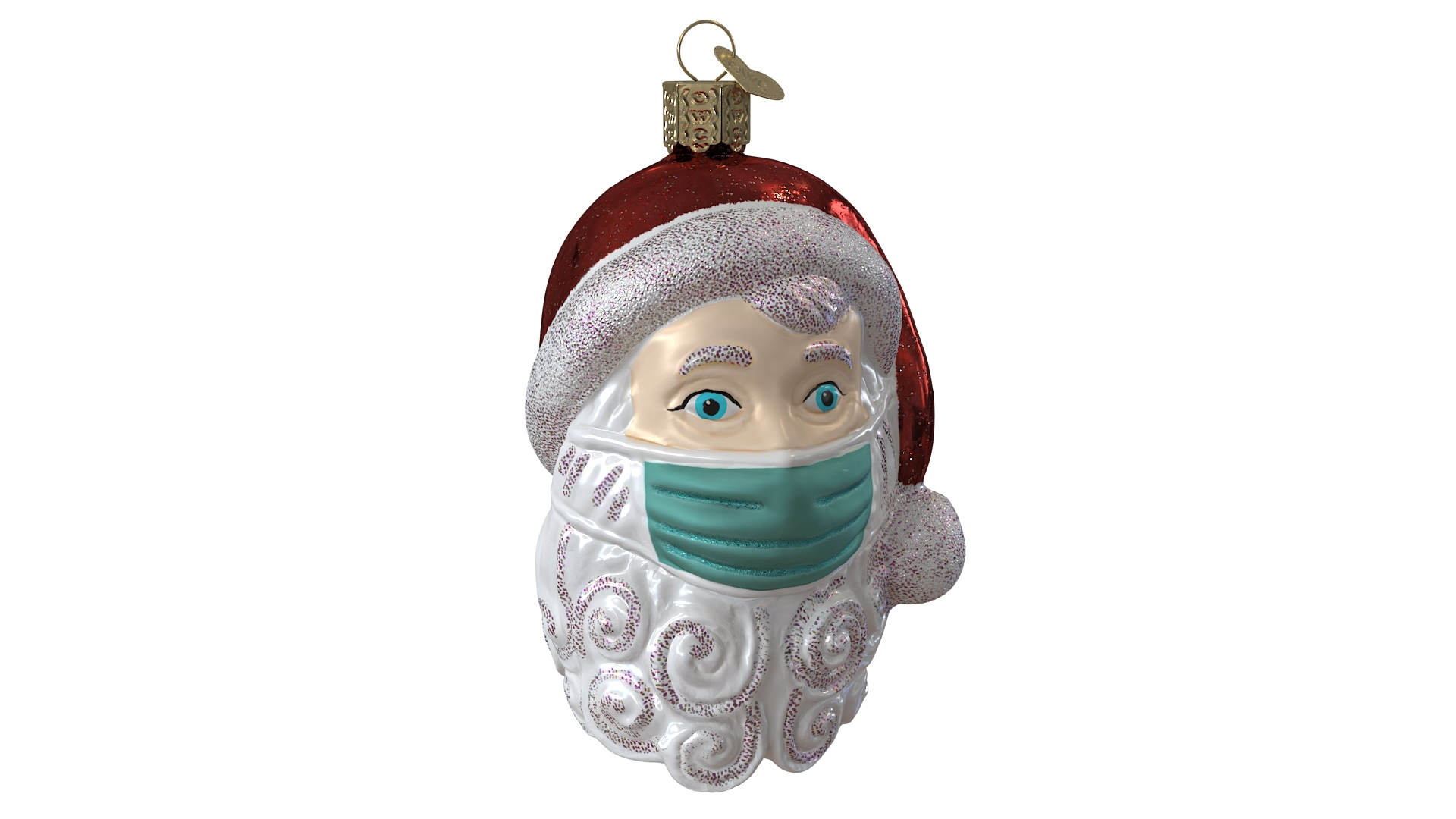 Masked cheap santa ornament