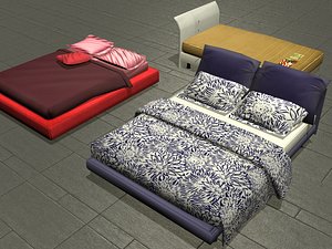 3d model bed set