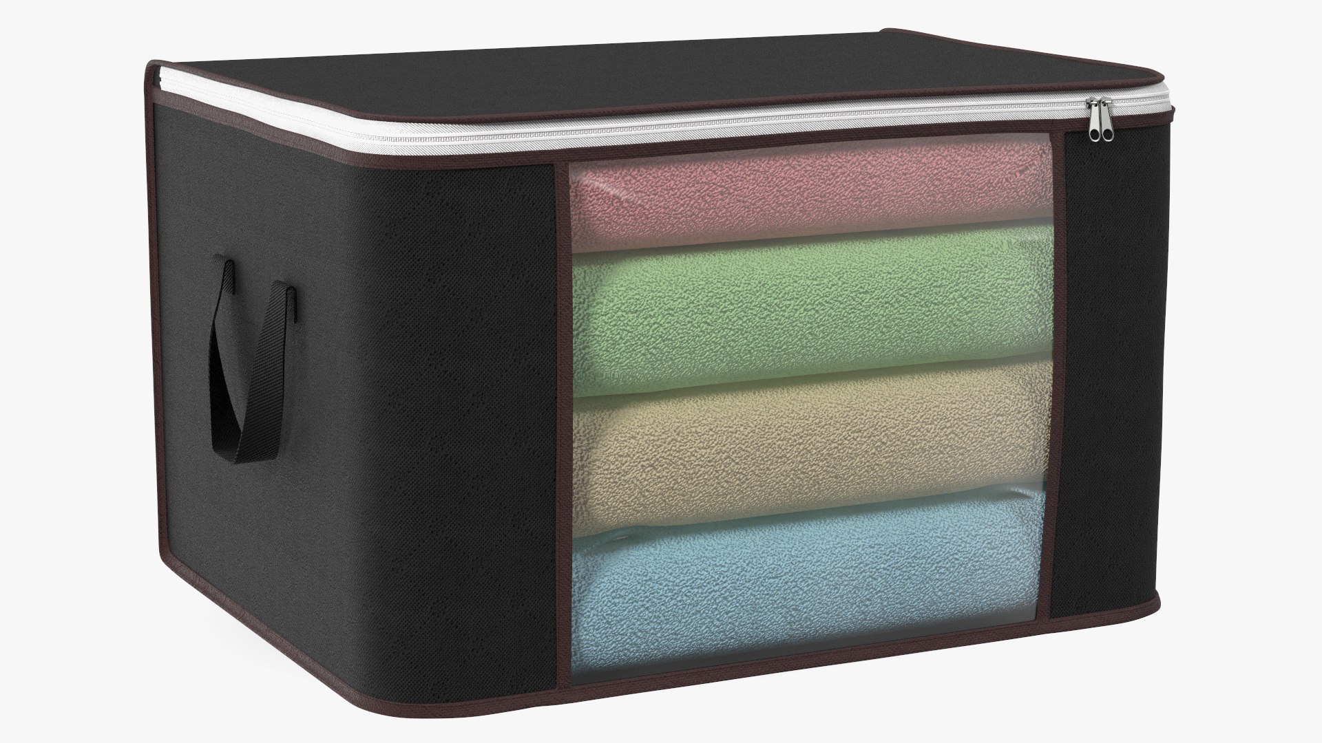 Foldable Clothes Storage Bag Black 3D model preview