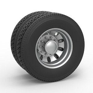 3D model Diecast Rear custom wheel of semi truck Version 21 Scale 1 to 25