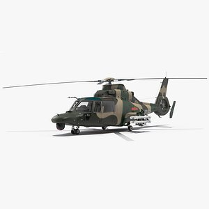 Military Harbin Z-9WZ with Missile Rigged for Cinema 4D
