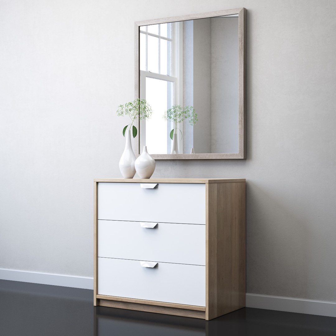 Ikea Askvoll 3-drawer Chest 3D - TurboSquid 1552123