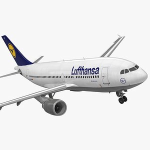 Airbus A310-300 Lufthansa Rigged 3D Model