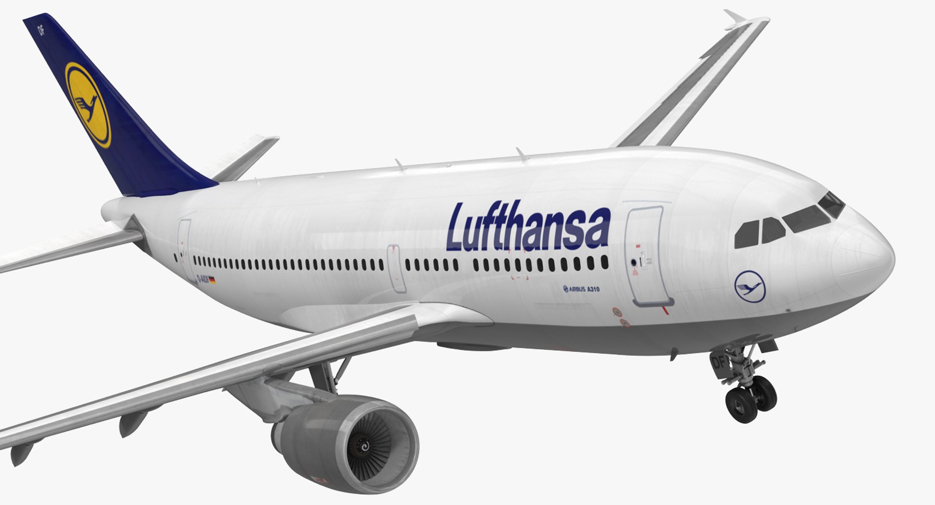 Airbus A310-300 Lufthansa Rigged 3D Model preview
