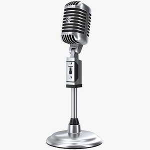 3D Retro Microphone and Stand