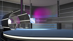 3d space station tv studio model