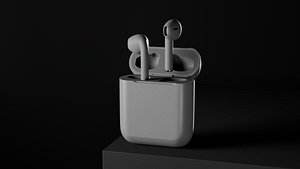 Wireless Earbuds with Charging Case  Realistic 3D Model model