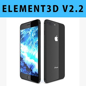 E3D- Apple iPhone 8 Plus Space Gray 3D model