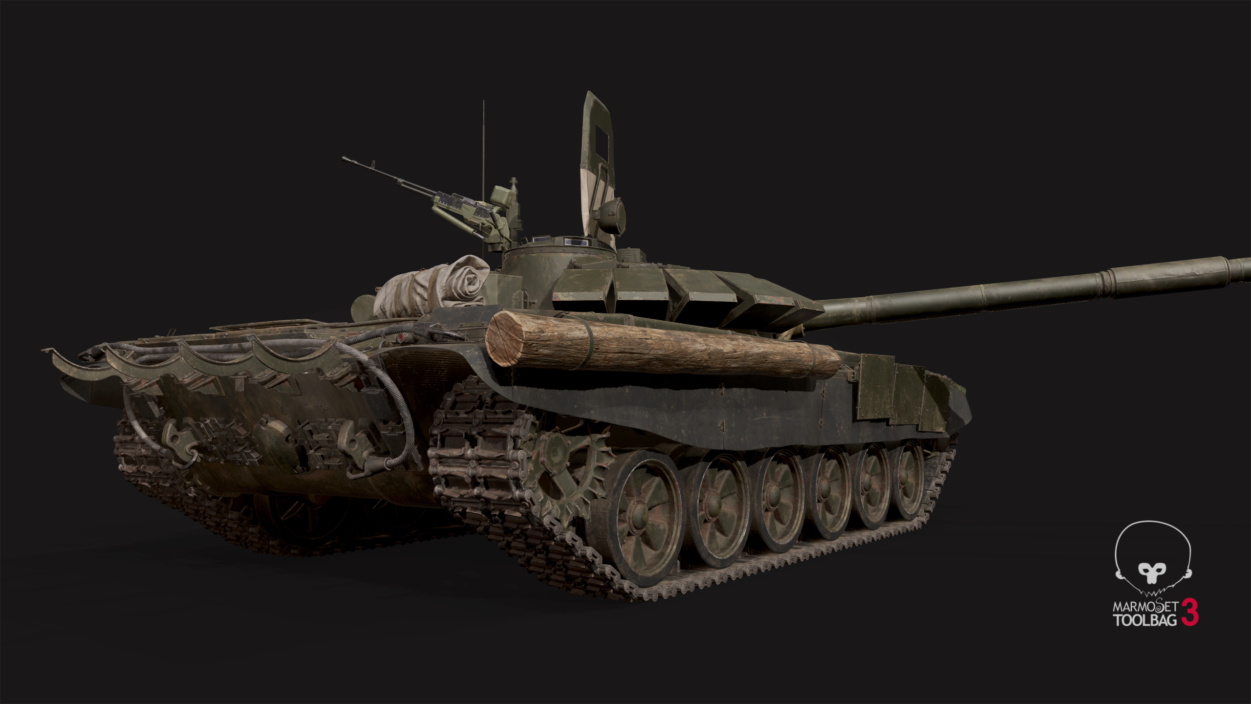 modelo 3d Tanque de batalla principal realista T-72 B3 PRB Dirt ...