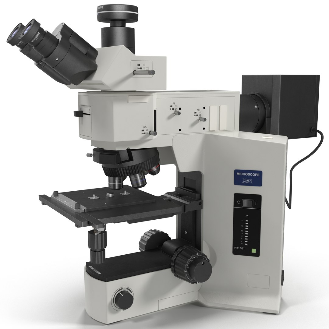 Professional Fluorescence Microscope 3D model preview