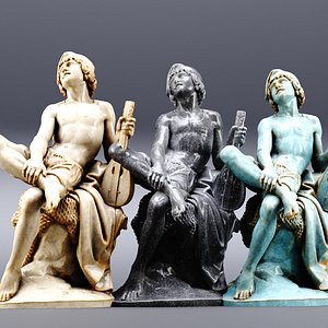 Fisherman sculpture 3D