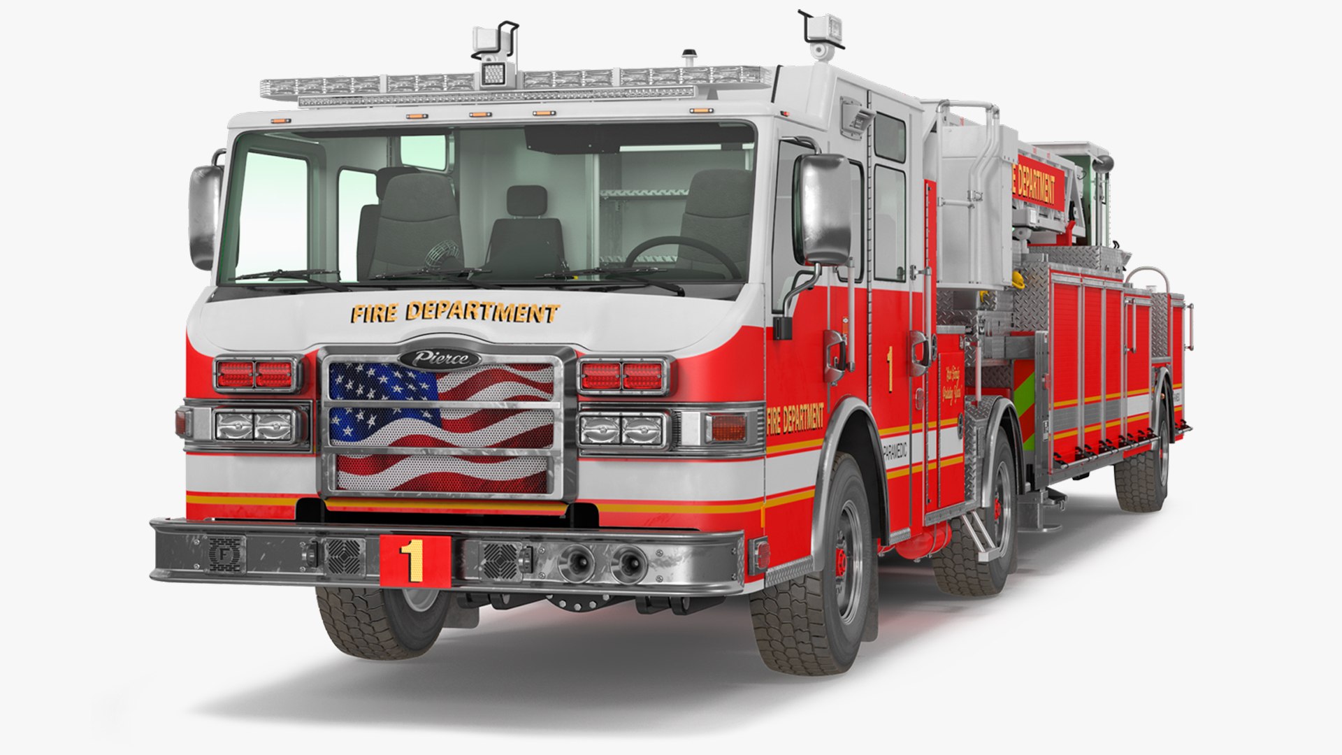 Velocity Ascendant Fire Truck Red 3D model preview