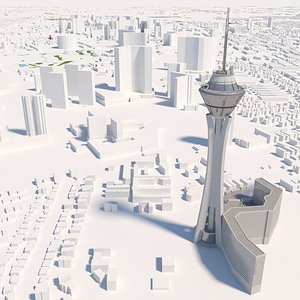 3D Stratosphere tower and environment