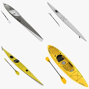 kayaks sea fishing 3d model