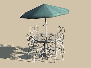 Patio Table, Chairs and Umbrella