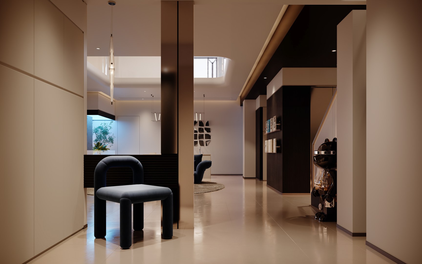 3D Model Modern Villa Living Room Negotiation Area Entertainment Area ...