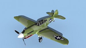 3D Curtiss P-40F Warhawk V01 USAAF