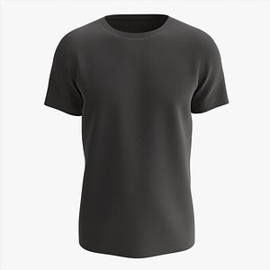 3D T-shirt for Men Mockup 01 Cotton Black